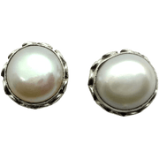Pearl cream-earings BTP115ESM - BrahmatellsStore