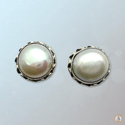 Pearl cream-earings BTP115ESM - BrahmatellsStore