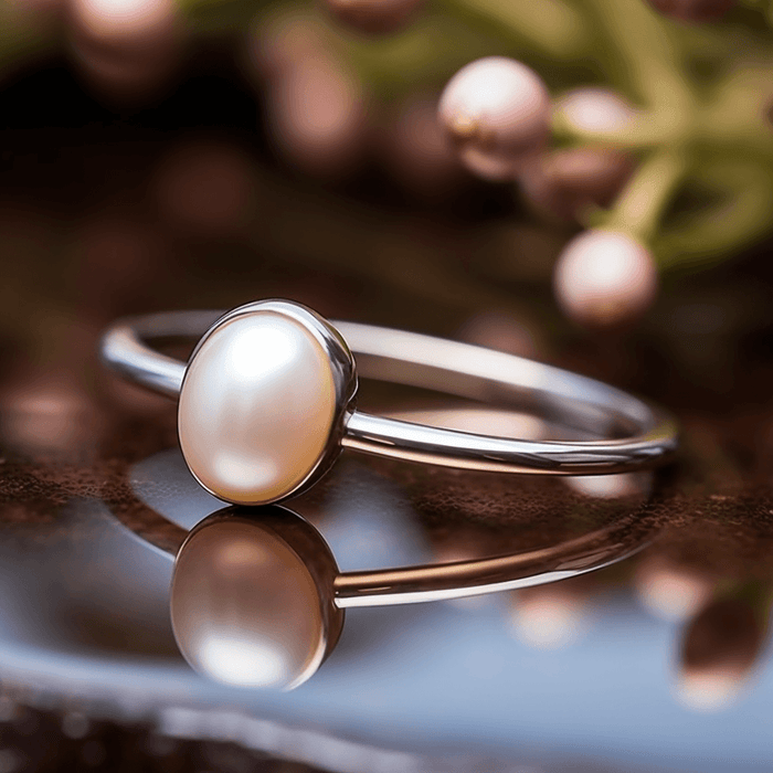 Pearl Cream Rose-Light Ring - Lunar Elegance | Brahmatells - BrahmatellsStore