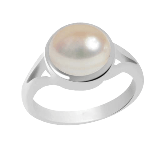 Pearl cream rose-light-ring silver BTP114RSM - BrahmatellsStore