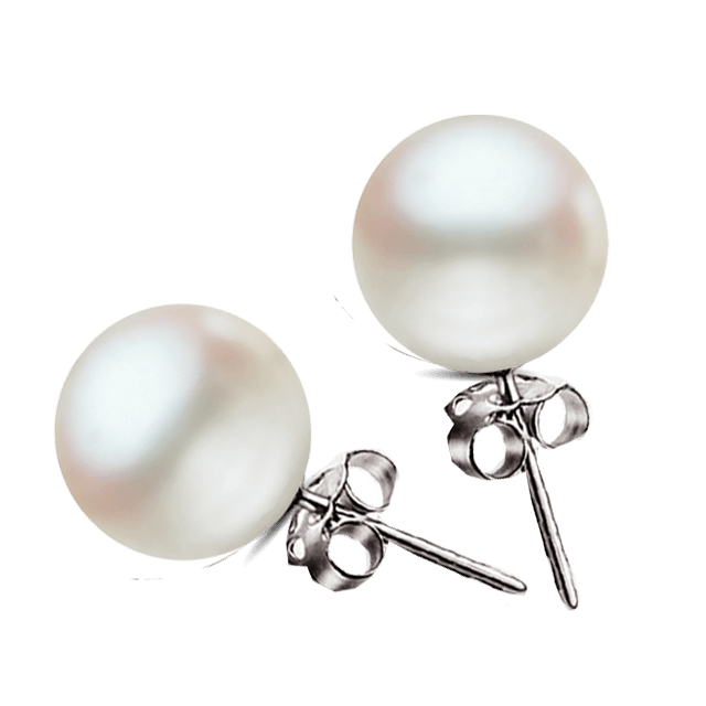 Pearl white-earings BTP116ESM - BrahmatellsStore