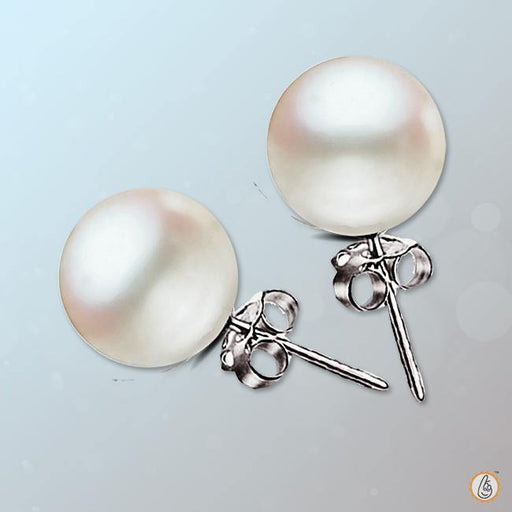 Pearl white-earings BTP116ESM - BrahmatellsStore