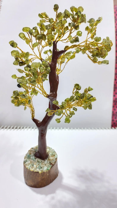 Peridot Tree with Gold Wire - Feng Shui Elegance | Brahmatells - BrahmatellsStore