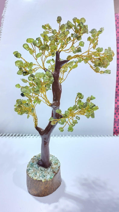Peridot Tree with Gold Wire - Feng Shui Elegance | Brahmatells - BrahmatellsStore