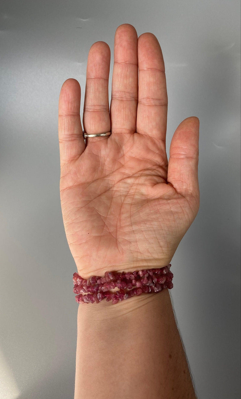 Pink Tourmaline Chip Bracelet - BrahmatellsStore