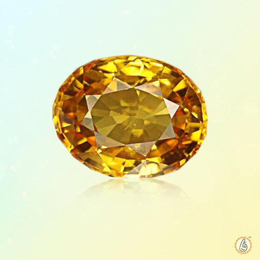Premium Yellow Sapphire Soft-Oval Gemstone | Prosperity & Wisdom - BrahmatellsStore