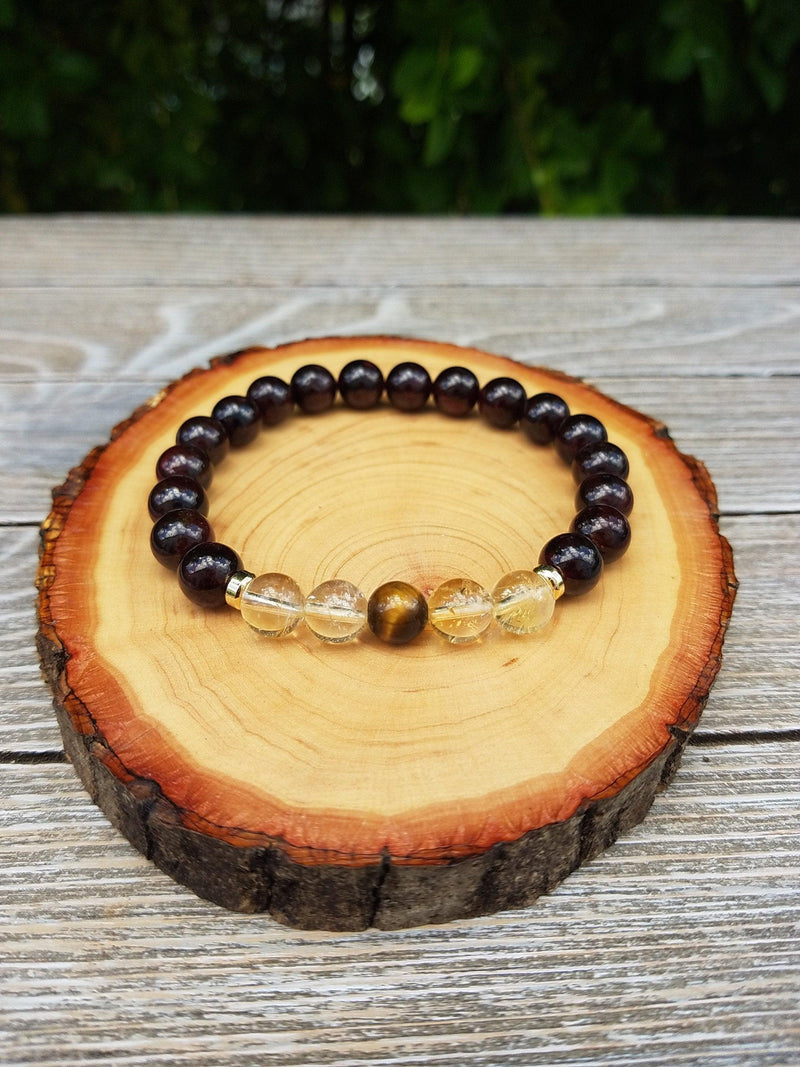 Prosperity & Wealth Bracelet | Citrine, Garnet, Tiger's Eye | Brahmatells - BrahmatellsStore