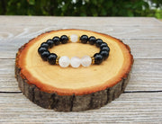Protection Bracelet - Aura Protection, Negative Energy Shield, Psychic Protection, Selenite, Black Tourmaline - BrahmatellsStore