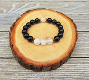 Protection Bracelet - Aura Protection, Negative Energy Shield, Psychic Protection, Selenite, Black Tourmaline - BrahmatellsStore