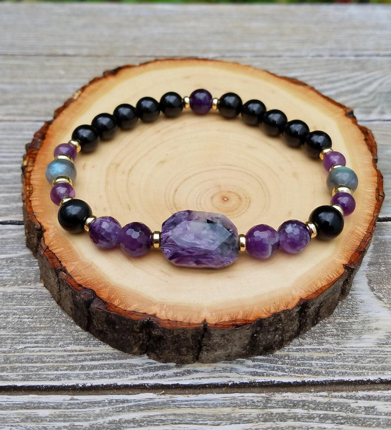 Protection Bracelet - Charoite: The Ultimate Shield Against Negative Energies - BrahmatellsStore