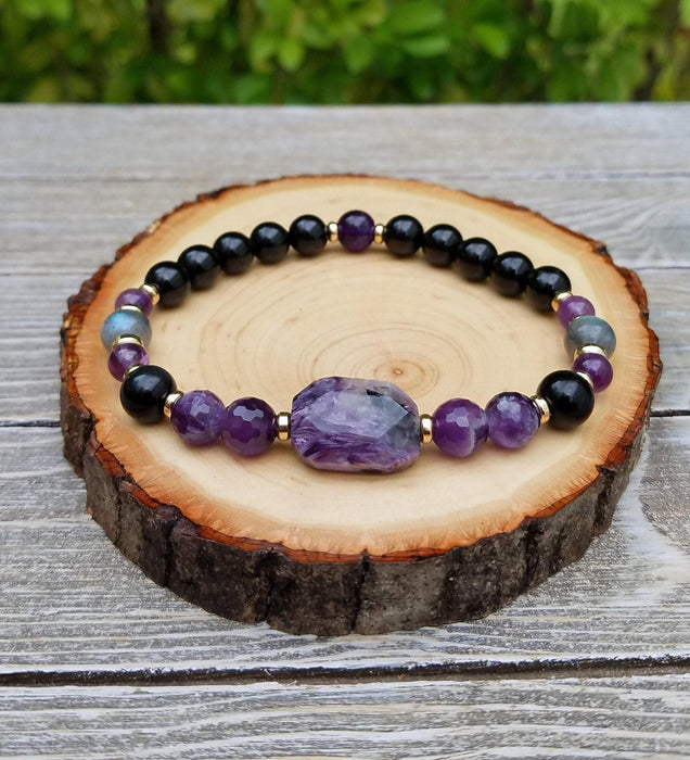 Protection Bracelet - Charoite: The Ultimate Shield Against Negative Energies - BrahmatellsStore