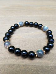 Protection Bracelet - Empath Protection, Negative Energy Protection, Psychic Protection, Labradorite, Black Tourmaline - BrahmatellsStore
