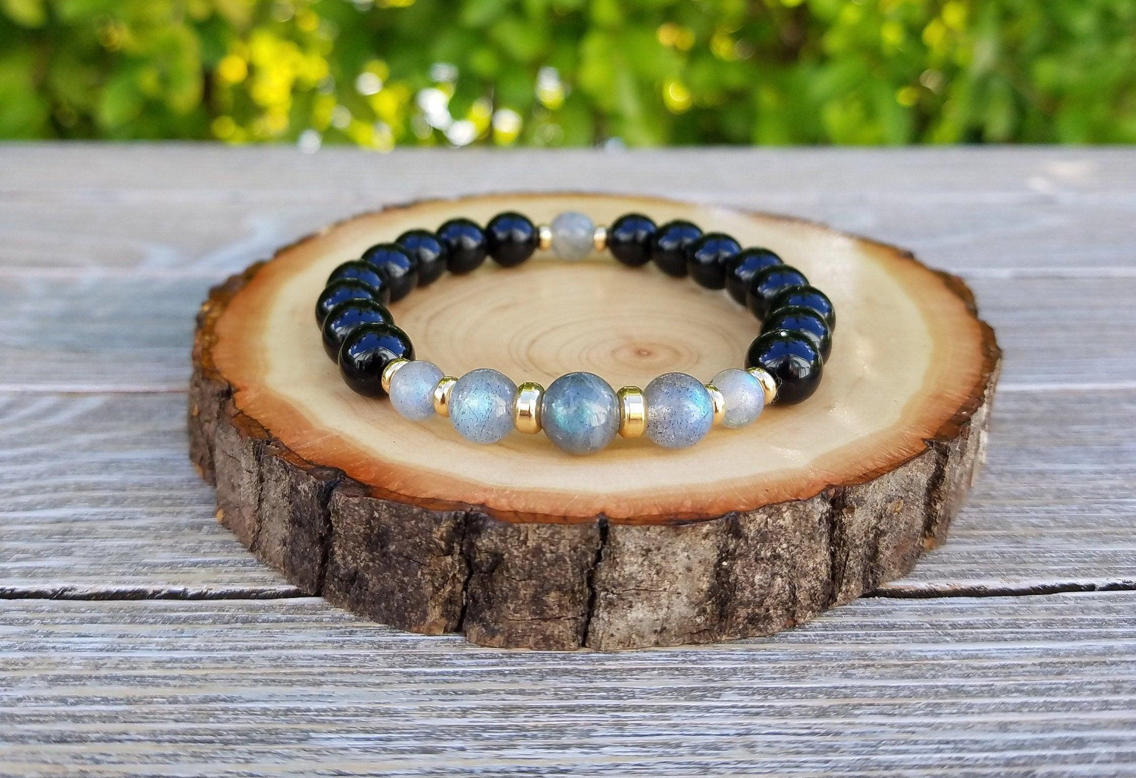 Black Tourmaline outlet and Labradorite Bracelet