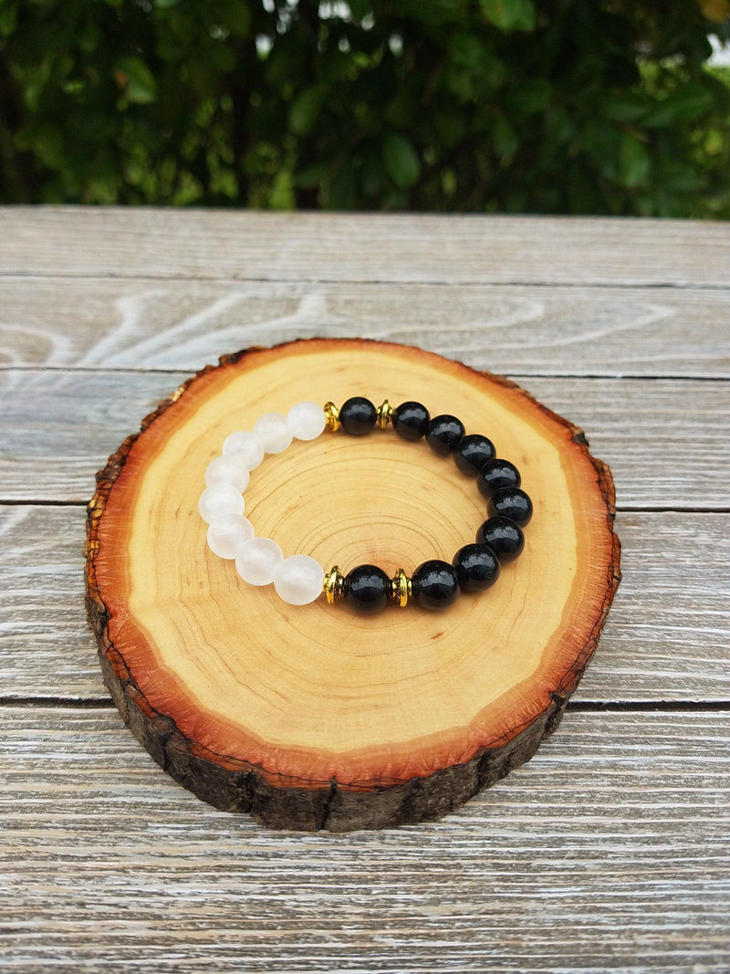 Protection Bracelet - Yin Yang Bracelet, Negative Energy Protection, Psychic Protection, - BrahmatellsStore