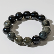 Pyrite and Black Obsidian Bracelet - Elegant Protection - BrahmatellsStore