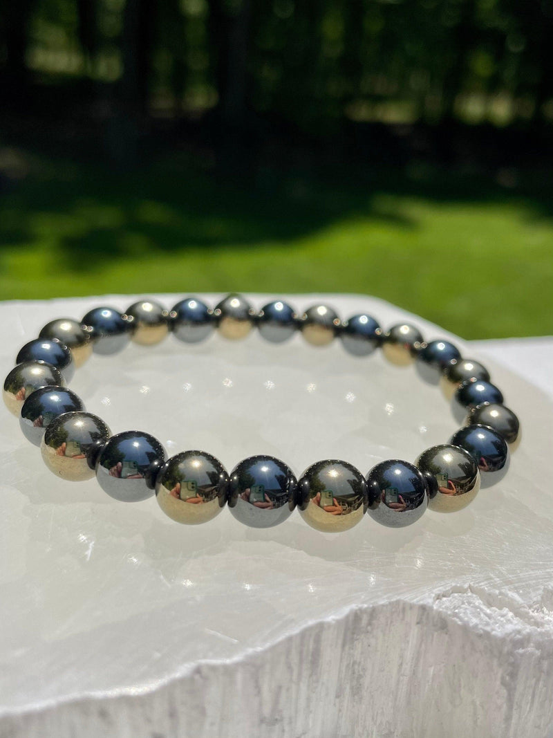 Pyrite and Hematite Bracelet - BrahmatellsStore