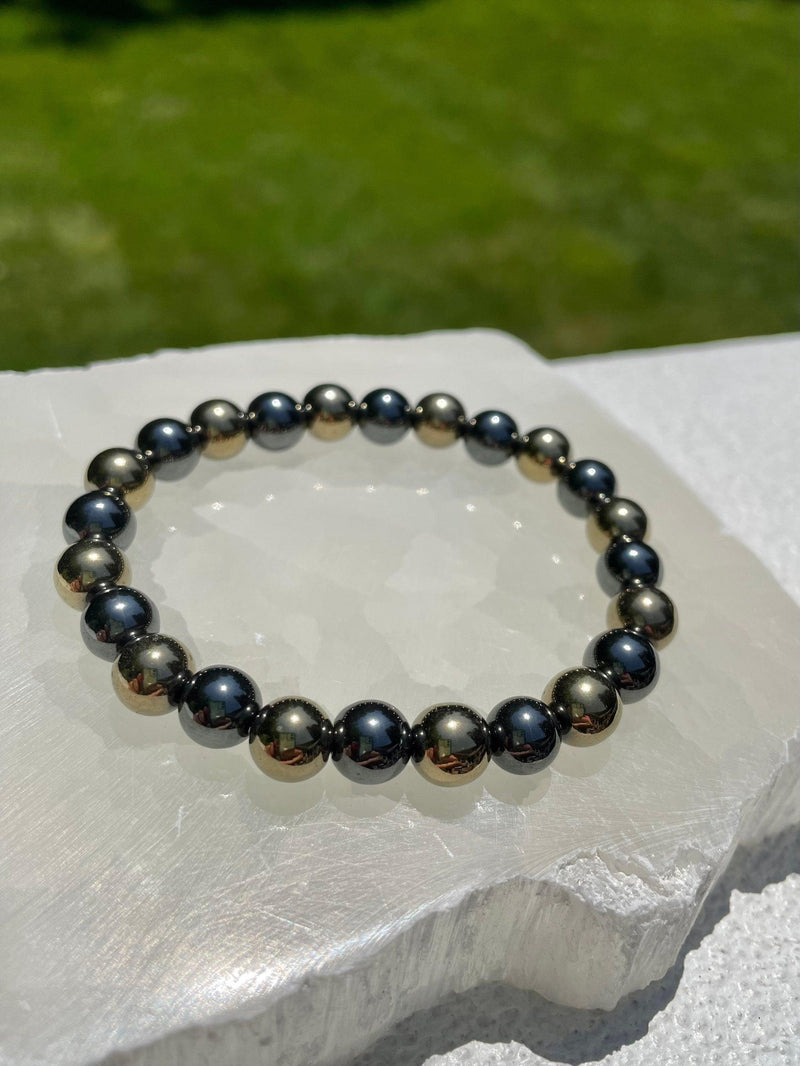 Pyrite and Hematite Bracelet - BrahmatellsStore