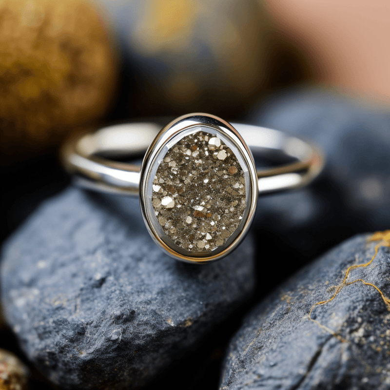 Pyrite Druzy Ring: Confidence & Prosperity Symbol | Brahmatells - BrahmatellsStore