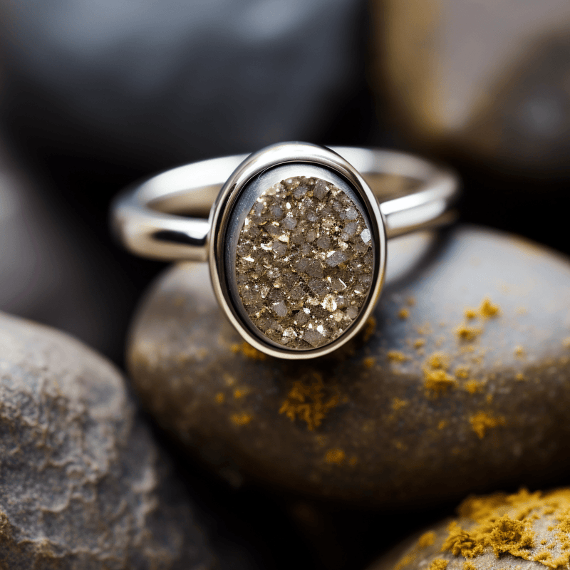 Pyrite Druzy Ring: Confidence & Prosperity Symbol | Brahmatells - BrahmatellsStore