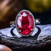 Radiant Wine-Red Ruby Manak Ring - Embrace the Sun's Power | Brahmatells - BrahmatellsStore