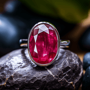 Radiant Wine-Red Ruby Manak Ring - Embrace the Sun's Power | Brahmatells - BrahmatellsStore