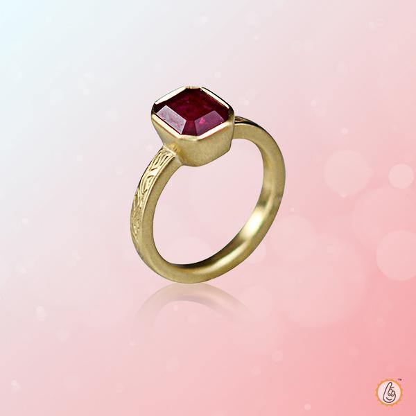 Radiant Wine-Red Ruby Manak Ring - Embrace the Sun's Power | Brahmatells - BrahmatellsStore