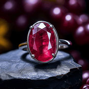 Radiant Wine-Red Ruby Manak Ring - Embrace the Sun's Power | Brahmatells - BrahmatellsStore