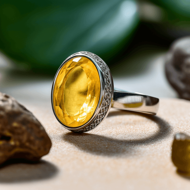Radiant Yellow Sapphire Round Ring - Jupiter's Blessing | Brahmatells - BrahmatellsStore