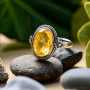 Radiant Yellow Sapphire Round Ring - Jupiter's Blessing | Brahmatells - BrahmatellsStore