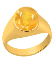 Radiant Yellow Sapphire Round Ring - Jupiter's Blessing | Brahmatells - BrahmatellsStore