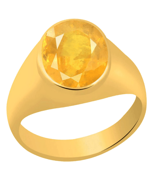 Radiant Yellow Sapphire Round Ring - Jupiter's Blessing | Brahmatells - BrahmatellsStore