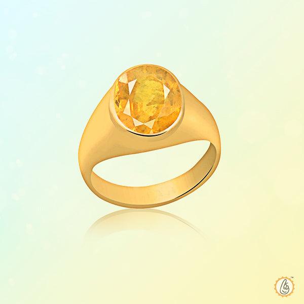 Radiant Yellow Sapphire Round Ring - Jupiter's Blessing | Brahmatells - BrahmatellsStore