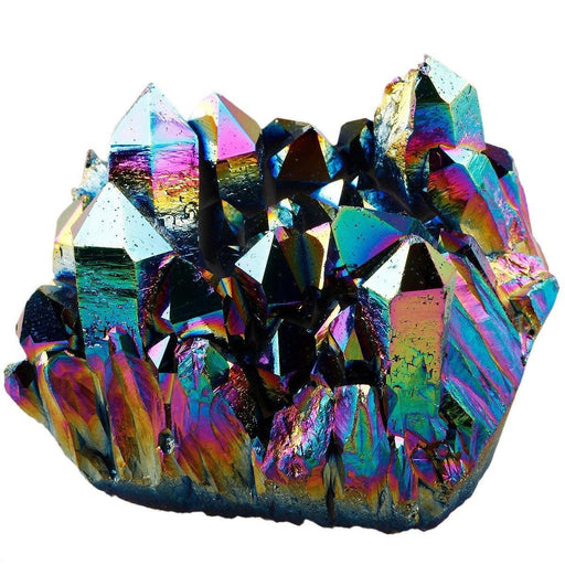 Rainbow Flame Aura Titanium Quartz Crystal Cluster - BrahmatellsStore
