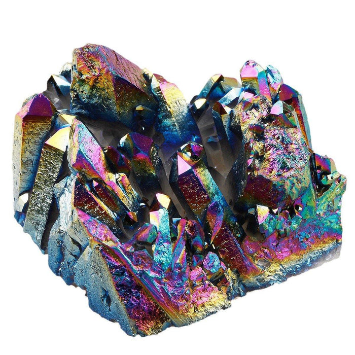 Rainbow Flame Aura Titanium Quartz Crystal Cluster - BrahmatellsStore