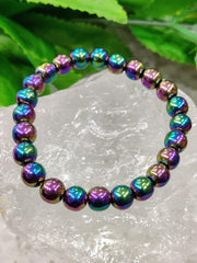 Rainbow Titanium Quartz Stone Bracelet 8 MM Healing Crystal - BrahmatellsStore