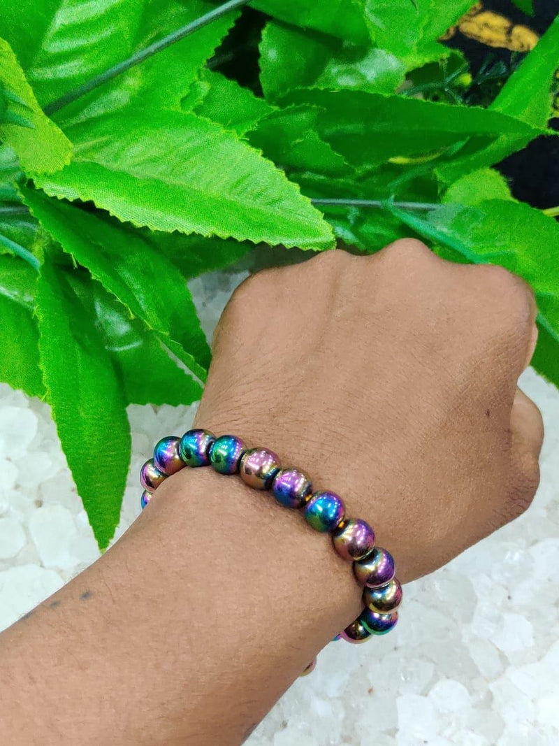 Rainbow Titanium Quartz Stone Bracelet 8 MM Healing Crystal - BrahmatellsStore
