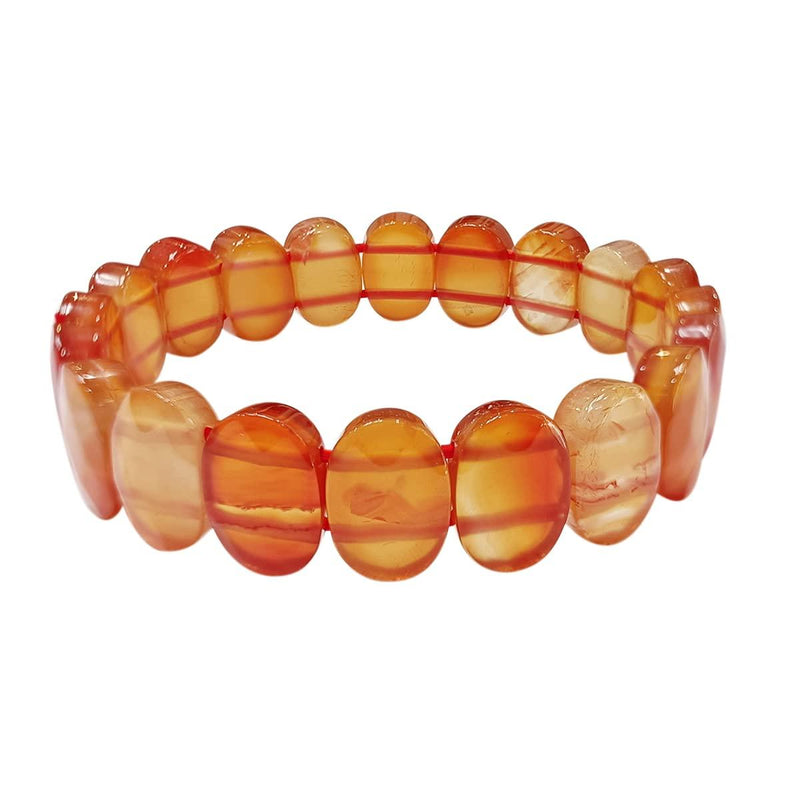 Red Carnelian Oval Faceted Bracelet - BrahmatellsStore