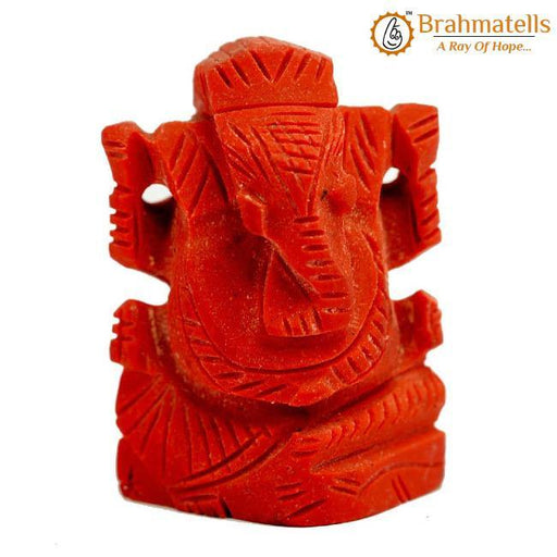Red Coral Ganesha Idol for Prosperity & Protection | Brahmatells - BrahmatellsStore