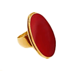 Red Coral Gold-Tone Ring | Brahmatells - BrahmatellsStore