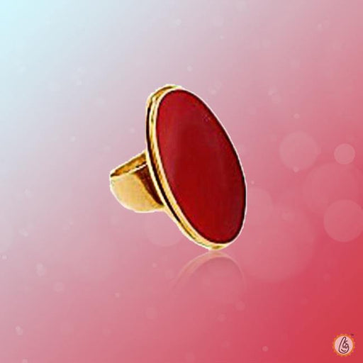 Red Coral Gold-Tone Ring | Brahmatells - BrahmatellsStore