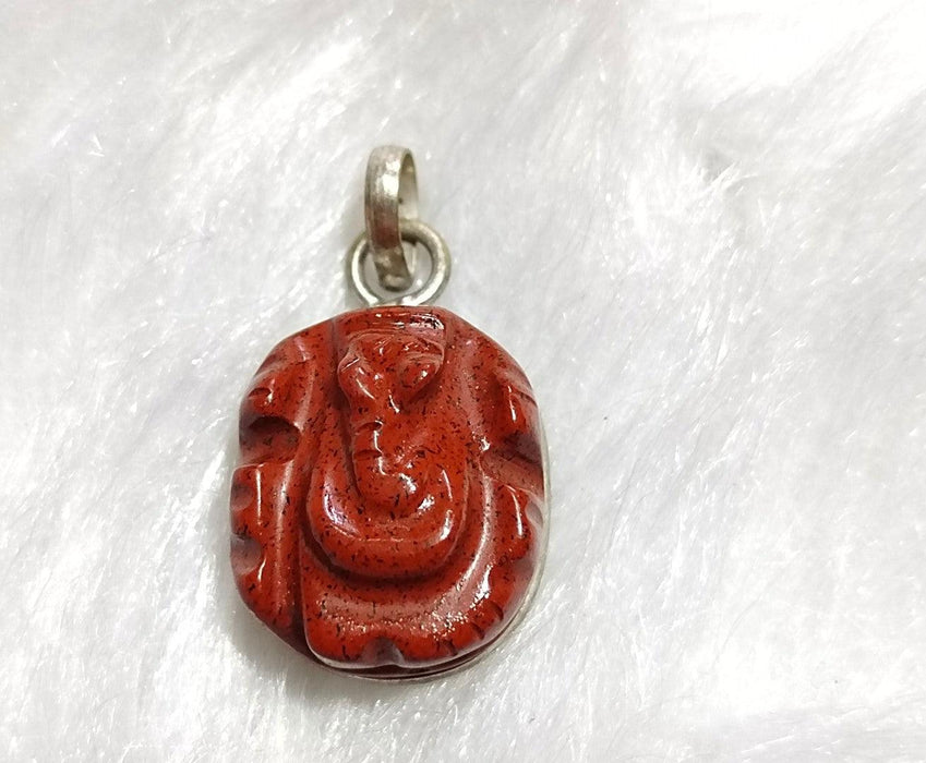 Red Jasper Ganesha Energy Pendant | Brahmatells - BrahmatellsStore