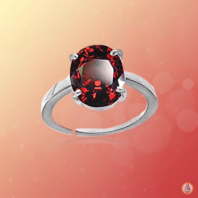 Reddish-Brown Hessonite Gomed Silver Ring - Saturn's Harmony | Brahmatells - BrahmatellsStore