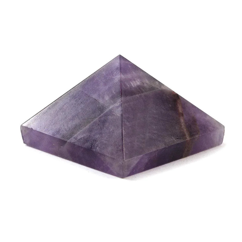 Reiki Crystal Products Natural Crystal Stone Amethyst Pyramid, Standard, Purple. - BrahmatellsStore