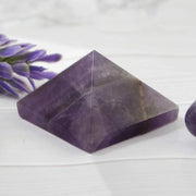 Reiki Crystal Products Natural Crystal Stone Amethyst Pyramid, Standard, Purple. - BrahmatellsStore