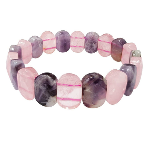 Rose Quartz Amethyst Oval Faceted Bracelet | Love & Calm | Brahmatells - BrahmatellsStore