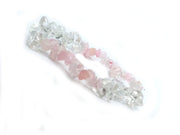 Rose Quartz & Clear Quartz Crystal Chip Stretch Bracelet for Men & Women - BrahmatellsStore