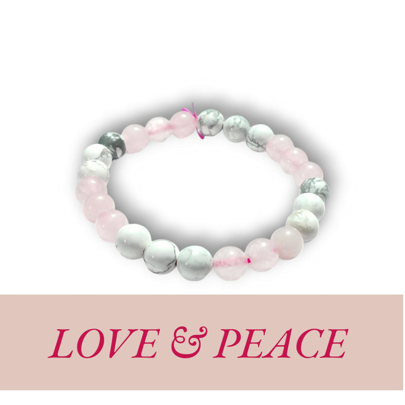 Rose Quartz & Howlite Bracelet | Love, Peace & Emotional Harmony 🌸 - BrahmatellsStore