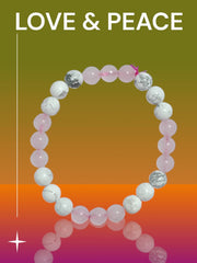 Rose Quartz & Howlite Bracelet | Love, Peace & Emotional Harmony 🌸 - BrahmatellsStore