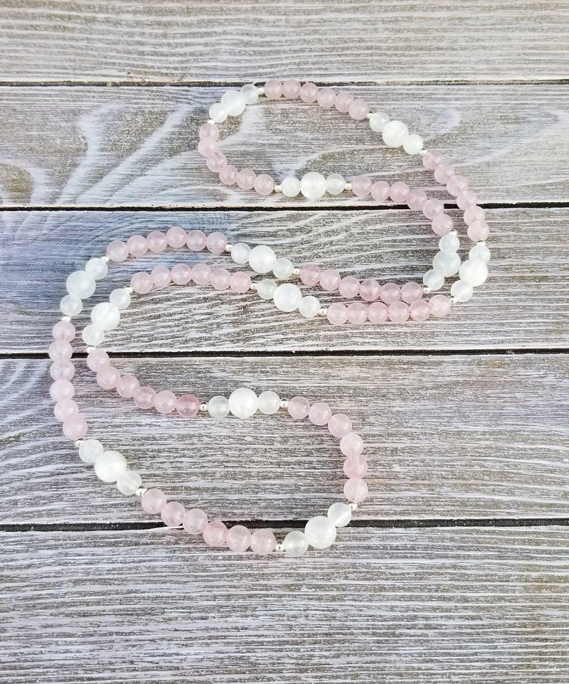 Rose Quartz & Selenite Healing Mala Necklace - 108 Beads of Harmony | Brahmatells - BrahmatellsStore