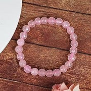Rose Quartz Diamond Cut Bracelet - 8mm Beads for Reiki Healing - BrahmatellsStore